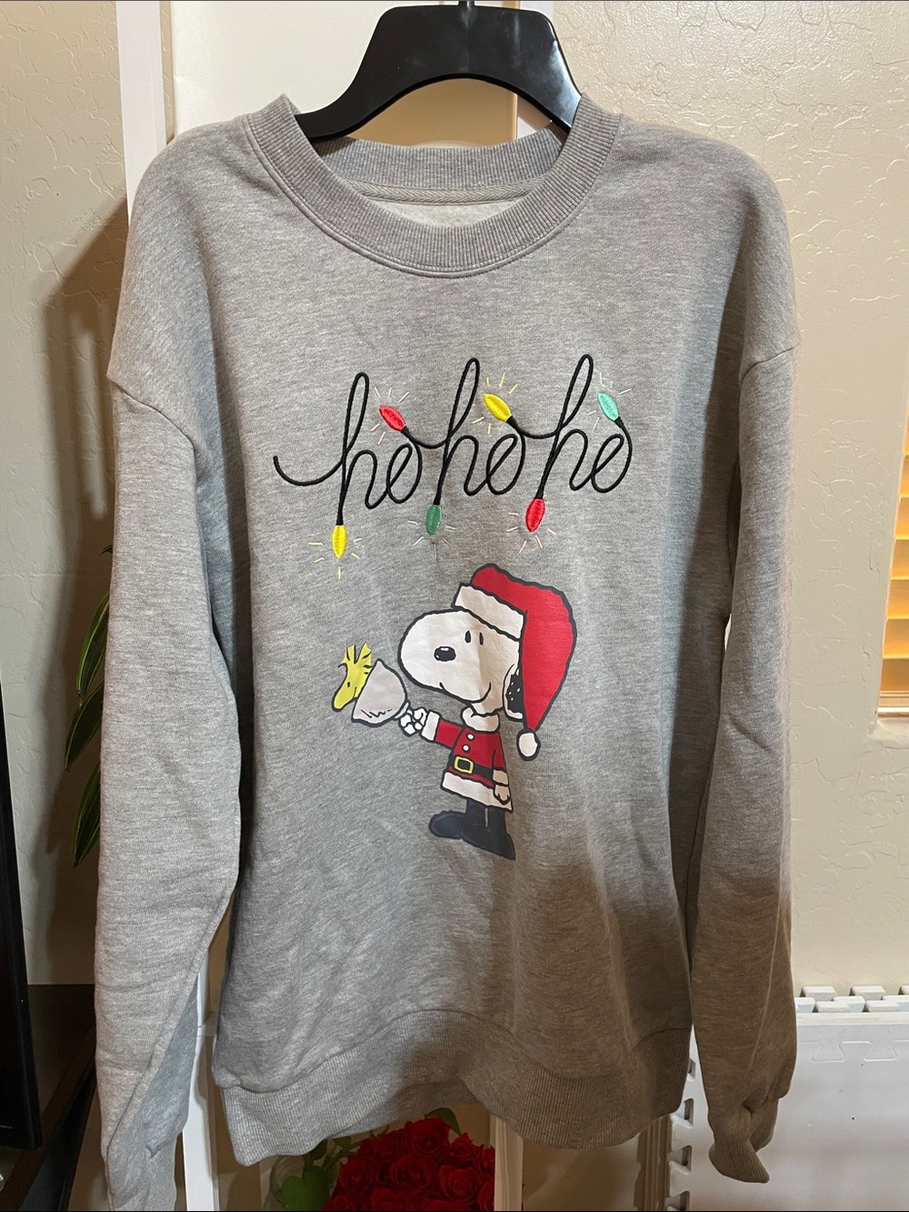 Peanuts Gray Holiday Christmas Sweatshirt